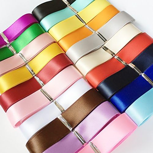 Chenkou Craft 20Yards Double Face Polyester Satin Ribbon Ribbons Assorted of 20 Colors 5/8" 15mm Craft Pack Hair Bow Jewelry Making (5/8" (15mm) Double Side Ribbon) - Image 5