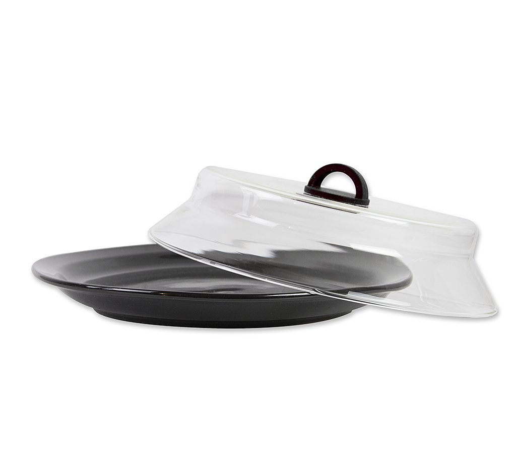 11" Microwaveable Glass Plate Cover with Black Silicone Handle by Catamount 735533958138 eBay