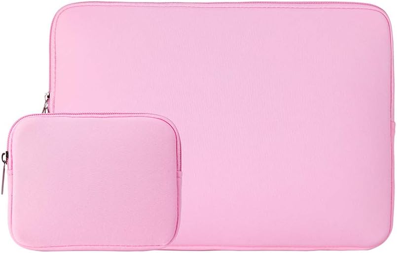 RAINYEAR 13 Inch Laptop Sleeve Protective Case Bag with Accessories Pouch,Compatible with 2018 2019 New Model 13.3 MacBook Air/Pro/TouchBar A1932 A1989 A1706 A1708 A2159 A2179 A2251 A2289(Pink)