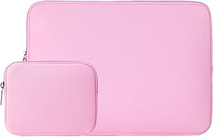 RAINYEAR 13 Inch Laptop Sleeve Protective Case Bag with Accessories Pouch,Compatible with 2018 2019 New Model 13.3 MacBook Air/Pro/TouchBar A1932 A1989 A1706 A1708 A2159 A2179 A2251 A2289(Pink)