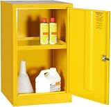 Safe Industrial Flammable Chemical Storage Cabinet COSHH 1 Shelf Hi-Vis Yellow view 2