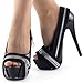Show Story Punk Multi-Colour Zip Peeptoe Platform High Heel Stiletto Pump,LF80836