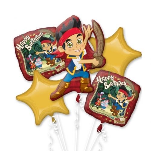 Disney Jake and the Neverland Pirates Balloon Birthday Party Favor Supplies 5ct Foil Balloon Bouquet