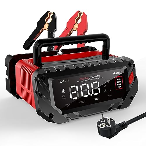 Haisito 12V/24V Smart Fast Battery Charger, 20A, LiFePO4 Lithium Lead Acid (AGM/Gel/SLA) for Cars, Boats, Motorcycles, 240V Input