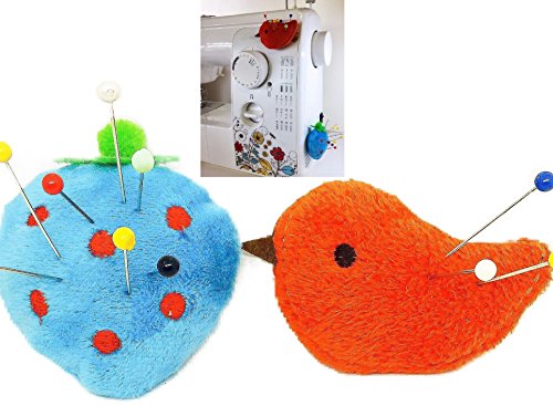 PeavyTailor Sewing Pincushion for Sewing Machine 2pcs Needle Storage and Organizer - Blue Strawberry