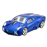 SHIGOO 2.4GHz Wireless Optical Cool Sports Car Mouse 1600DPI High Tracking Speed Wireless Mice for Computer Laptop (Blue)