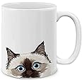 MUGBREW Chocolate Point Birman Cat Ceramic Coffee Mug Tea Cup, 11 OZ