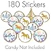 Magical Unicorn Party Favor Stickers - 180 Labels