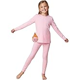 WELAKEN Girls Warm Thermal Underwear Set Kids Winter Base Layer Long Johns Sets for Cold weather/skiing