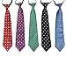 Bundle Monster 5 pc Boys Mixed Pattern Pre-Tied Elastic Fashion Neckties - Set 4: Little Gentleman
