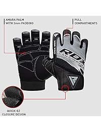 RDX Gimnasio levantamiento de peso guantes Bodybuilding entrenamiento de fitness corta correa ejercicio Crossfit transpirable Powerlifting