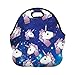 Bonamana Emoji Unicorn Lunch Box Food Container Tote Bag with 3D Printing Digital Pattern for School Picnic Work Office (Unicorn-B)
