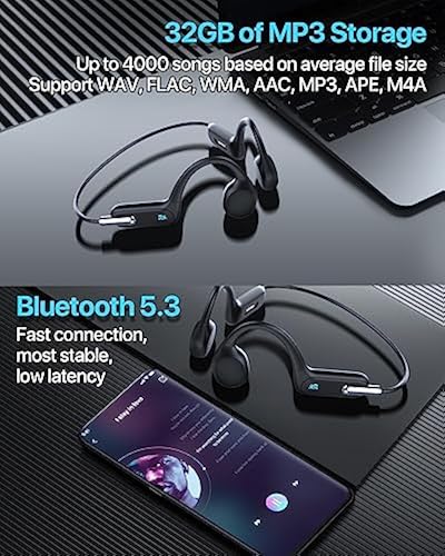 HIFI WALKER Bone Conduction Headphones,Swimming Headphones IPX8