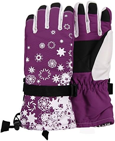 Girls "Snowflake" Waterproof Thinsulate Ski Glove (Purple/White, 4-6x)