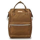 Lily & Drew Casual Travel Daypack School Backpack for Men Women and Laptop Computer, with Doctor Style Top Opening (V4 Brown Medium)