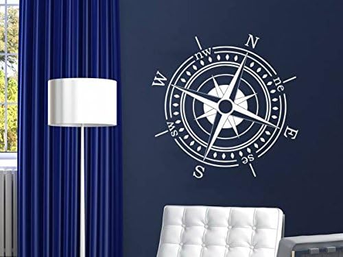 Compass Wall Decal Compass Rose Nautical Vinyl Sticker Navigation Home Interior Design Art Wall Murals Bedroom Decor NS886