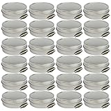 24 Pack of Mighty Gadget (R) Screw Top Round Steel Tin Cans (1 oz)