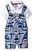 U.S. Polo Assn. Baby Boys' 2 Piece Polo Shirt and Shortall Set, Designed Plaid, 3/6M