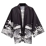 GRACEART Women's Goth Kimono Cover Up Black