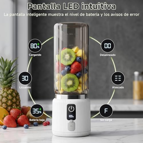 Batidora portátil pequeña máquina con indicador LED, USB-C, 500ml