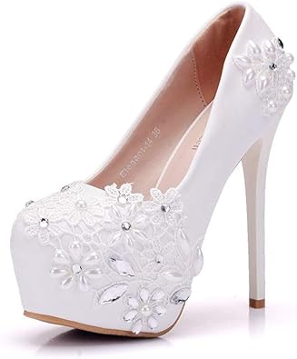 high heels with flowers on them