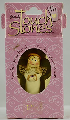 2003 - Sheila B Touch Stone Angel Pin - June Lt. Amethyst - Hand Painted Rubbing Stone - Approx 2 Inches - OOP - Rare - Collectible