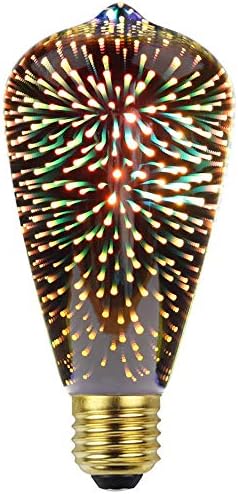 Maiso Lighting ジソン電球花火3d Led電球ac85 265v装飾電球st64テーブルランプ電球シーリングライト電球ナイト電球 银 B0ryf8l7 800円