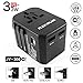 International Travel Power Plug Adapter: 3 USB Ports 33W, 8A Universal Outlet Charger with AC Plug, Small Multi Function Adaptor with 18W PD Smart Charging for Phone, Tablet, Laptop - EU, UK, AUS, USA