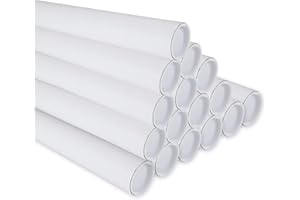 ZOFORTY 16 Pack 2 x 16 (15.7) Inch Mailing Tubes with Caps, Poster Tubes for Shipping Posters, Art Prints, Blueprint, Long Art Holder (White)