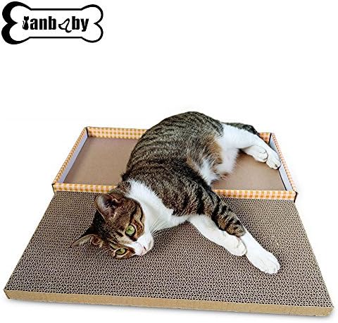 YIANBABY Pet Products Cat Scratcher post Scratching Pad Scratching board Durable Recyclable Cardboard with Catnip Size:17.99.51.2 in