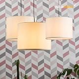 MiniSun Nesting Fabric Ceiling Light Shades Cream Pack of 3 S M L 30cm view 5