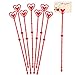 Juvale Floral Picks - 150-Pack Heart-Shaped Plastic Flower Arrangement Picks, Card Cardette Holders for Valentines Day and Anniversaries, Red, 13.4 Inches