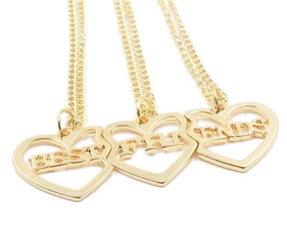Weahre 3 PCS Best Friends Three Part Charm Necklaces Christmas Birthday for Family Members Friends