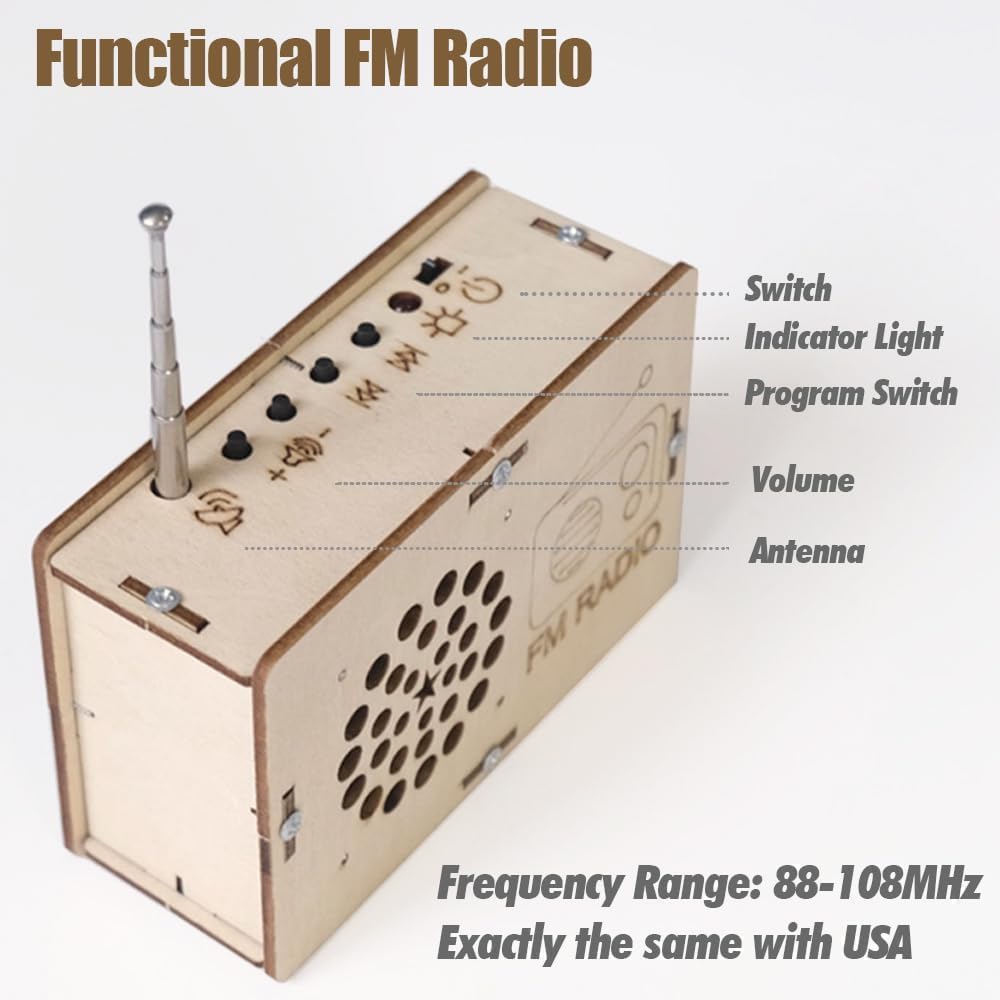 STEM Toys Science Kits DIY Radio Crafts Activities for Kids Age 5-7 6-8-10 9-12-14 11 13 15+ Year Old Boys Girls Birthday Back to School Gifts for Teens Building Engineering Electronics Projects