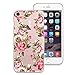 CasesByLorraine Compatible with iPhone SE 2020 / iPhone 8 / iPhone 7 Case, Red Rose Floral Flower Clear Transparent Slim Hard Plastic Cover for iPhone SE 4.7
