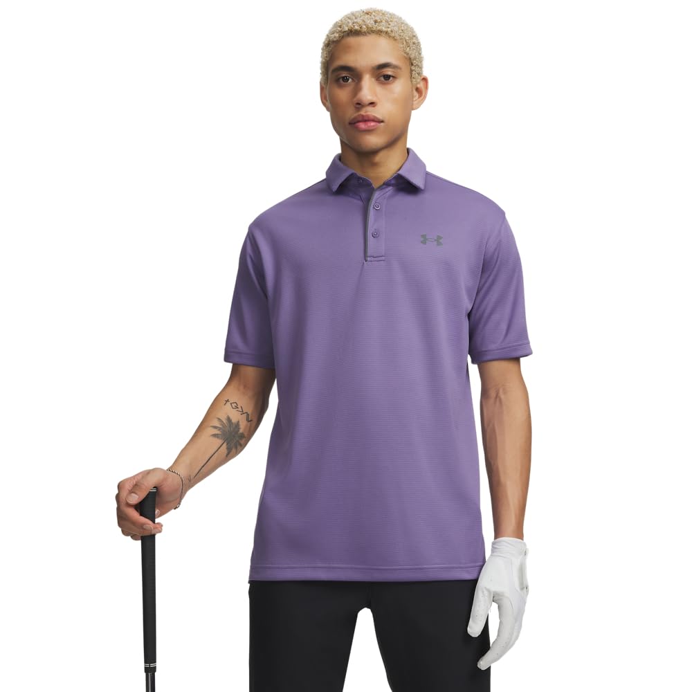 Under Armour Men's Tech Golf Polo, (521) Purple Luxe / / Pitch Gray, Large Tall Image