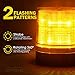 Xprite Amber LED Beacon Light, Forklift Strobe Lights w/Magnetic Base for Construction Vehicles, TowTrucks, Security Patrol, Postal, Golf Carts, UTV ATV, Snow Plows