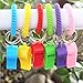 5pcs Coil Spring Keyring Wristband Telephone Line Spring Ring With Keychain(Assorted Colors)