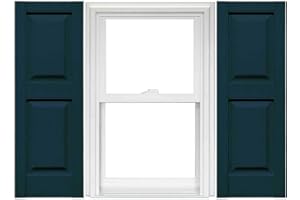 Mid America Raised Panel Vinyl Shutters (1 Pair) - 14.75 x 63 166 Midnight Blue