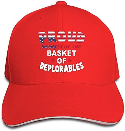 GD54 Proud Member Of The Basket Of Deplorables Adjustable Sandwich Hunting Peak Hat &amp; Cap Red