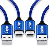USB Type C Cable, Canjoy 2 Pack Braided USB C Cable 6ft Fast Charger Cord Compatible Moto Z2 Force/Z2 Play,Moto X4,Z2,Z3,G6,G6 Plus,Moto Droid Z/Z Force,Samsung Galaxy Note 9,S9 S8,and More-Blue