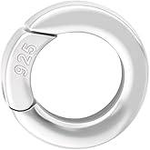 HINZIC 925 Sterling Silver Round Clasp Hypoallergenic Tiny Necklace Shortener Enhancer Carabiner Snap Lobster Clip Spring Wedding Ring Connector for Women Bracelet Jewelry Making - 1PCS, 0.38 in