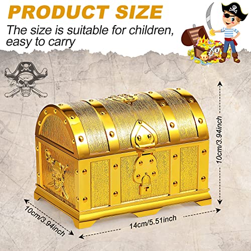 Pirate Treasure Chest Vintage Treasures Collection Storage Box Gold