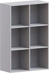 Vida Designs Durham 6 Cube Grey Bookcase Storage Organizer Living Room view 7