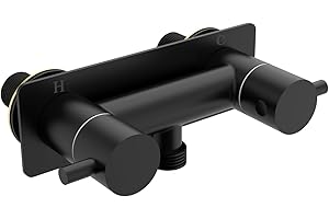 All Metal RV Shower Faucet Black, TONNY 4" Camper Shower Faucet Valve Diverter, Replacement for RV Camper Shower Faucets, Matte Black