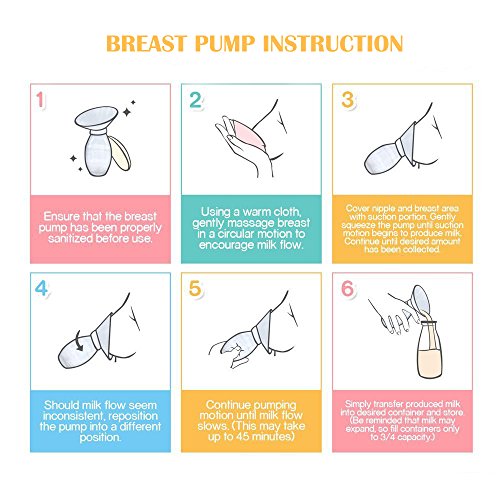 GL 2 in 1 Sucking and Storage Manual Breast Pump Milk Pump Food Grade Silicone Ultra Soft Comfortable Suction BPA Free Portable and Convenient for Breast Feeding - Thumbnail 6