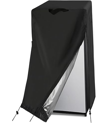 Housse De Réfrigérateur 210D Imperméable Et Anti-poussière Pour Protéger Les Congélateurs Verticaux/réfrigérateur à Boissons Pour Chambres Froides, Noir, 58,4 X 58,4 X 142,4 Cm (l X P X H) Pour Mini