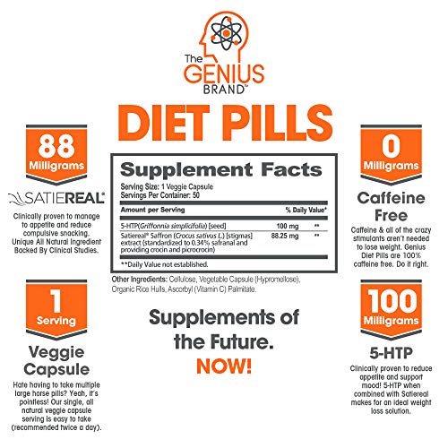 Genius Diet Pills for Weight Los Support, 50 Veggie Capsules - The Smart Appetite Suppressant for Women & Men - Natural… - Image 3