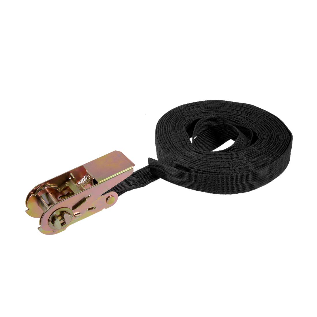 sourcing map Ratchet Tie Down Lashing Strap 1" x 33Ft 550lb 250Kg Load Polypropylene for Moving Securing Cargo, Black