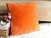Sykting 18 x 18 Pillow Covers Set of 2 Square Cotton Super Soft Short Plush Light Orange